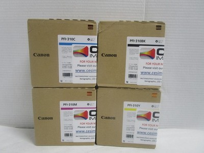 CANON PFI-310 SET OF 4 TX-2000 TX-3000 TX-4000 730ml INK Cartridges DATES 2023