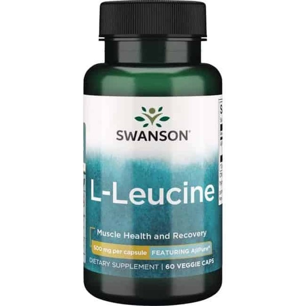 Swanson Ajipure L-Leucin (Muskelregeneration) 60 Vegetarische Kapseln-image