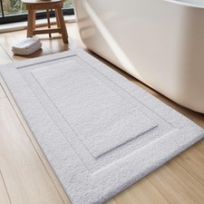 24x43 Microfiber Bath Rug Non Slip Absorbent Washable Quick Dry White