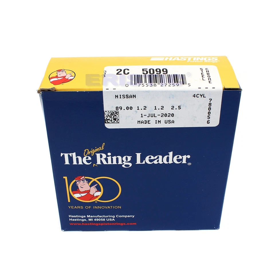 Fits 98-17 Nissan Altima Frontier Sentra 2.4L 2.5L L4 DOHC Hastings Piston Rings Foto 4 de 4