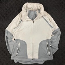 ATHLETA White Dusk Color block Athletic Zip Up Collar Jacket M