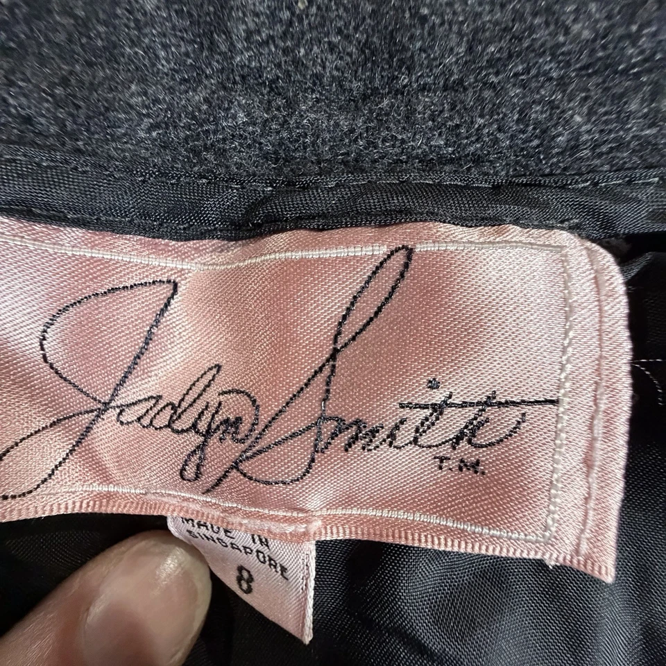 Pantalones de vestir Jaclyn Smith para mujer 6 gris oscuro de lana trabajo clásico 5538 Foto 4 de 4