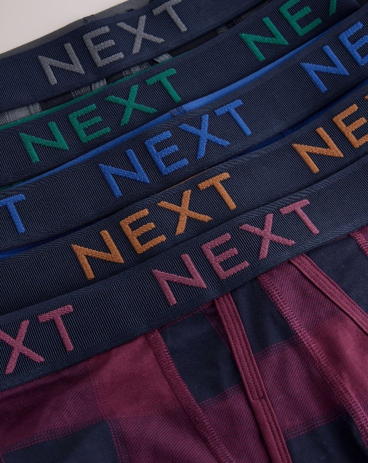 BNWT Next Mens A Front Check Cotton Stretch Boxers Trunks 5 Pack Size XXL /2XL image 5