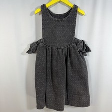 VTG Chocolate Soup Girls Size 4 Bows Apron Jumper Dress Polka Dot Heavyweight