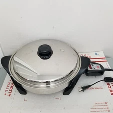 Saladmaster 12" Oil Core Electric Skillet 304/316Ti Stainless Steel SA012OCU