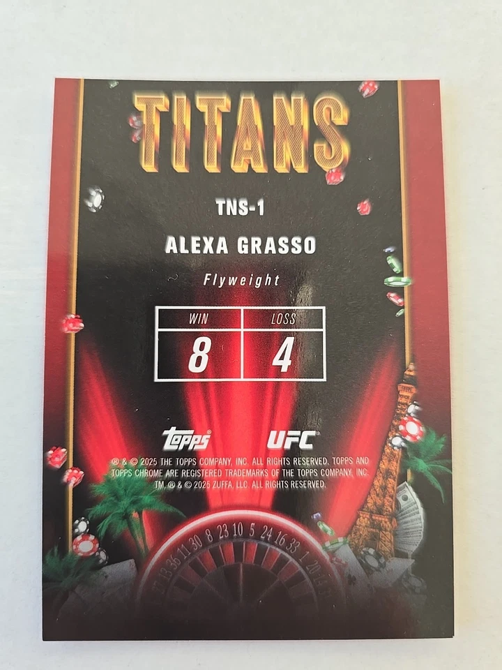2025 UFC Topps Chrome Titans Alexa Grasso TNS-1 READ DESCRIPTION. - Image 2 of 3