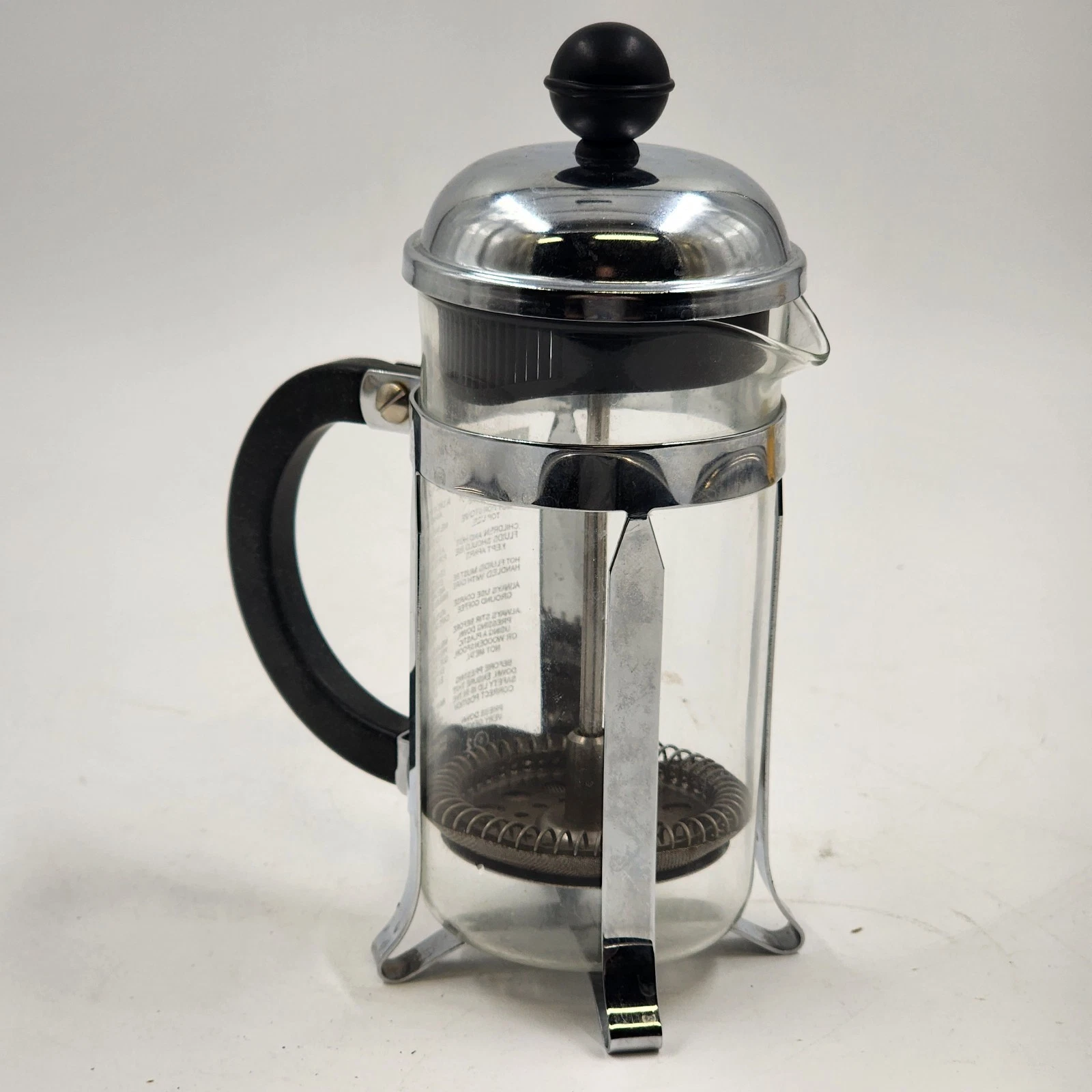 Bodum Chambord The Original French Press Clear Black Coffee Maker 12oz 8cup 7.5"