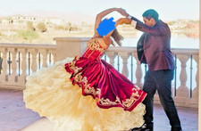 Handmade custom Quinceanera dress Red and Gold, brand new