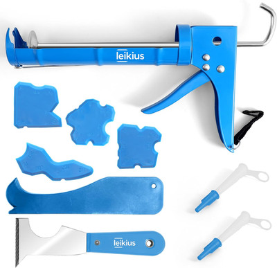 Caulk Gun,No-Drip Silicone Caulking Gun Kit and Caulking Tools, Sealant Tools Gr