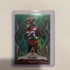 2025 Panini Phoenix Trey Amos Rookie Green 1/25 Commanders 1st on Print!