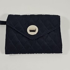 Vera Bradley Quilted Turn-Lock Wallet Blue Wristlet Style Preowned