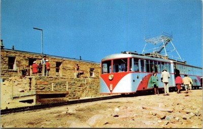 Vintage Pike's Peak Cog Railway At Summit House Peak Colorado Postcard 10R
