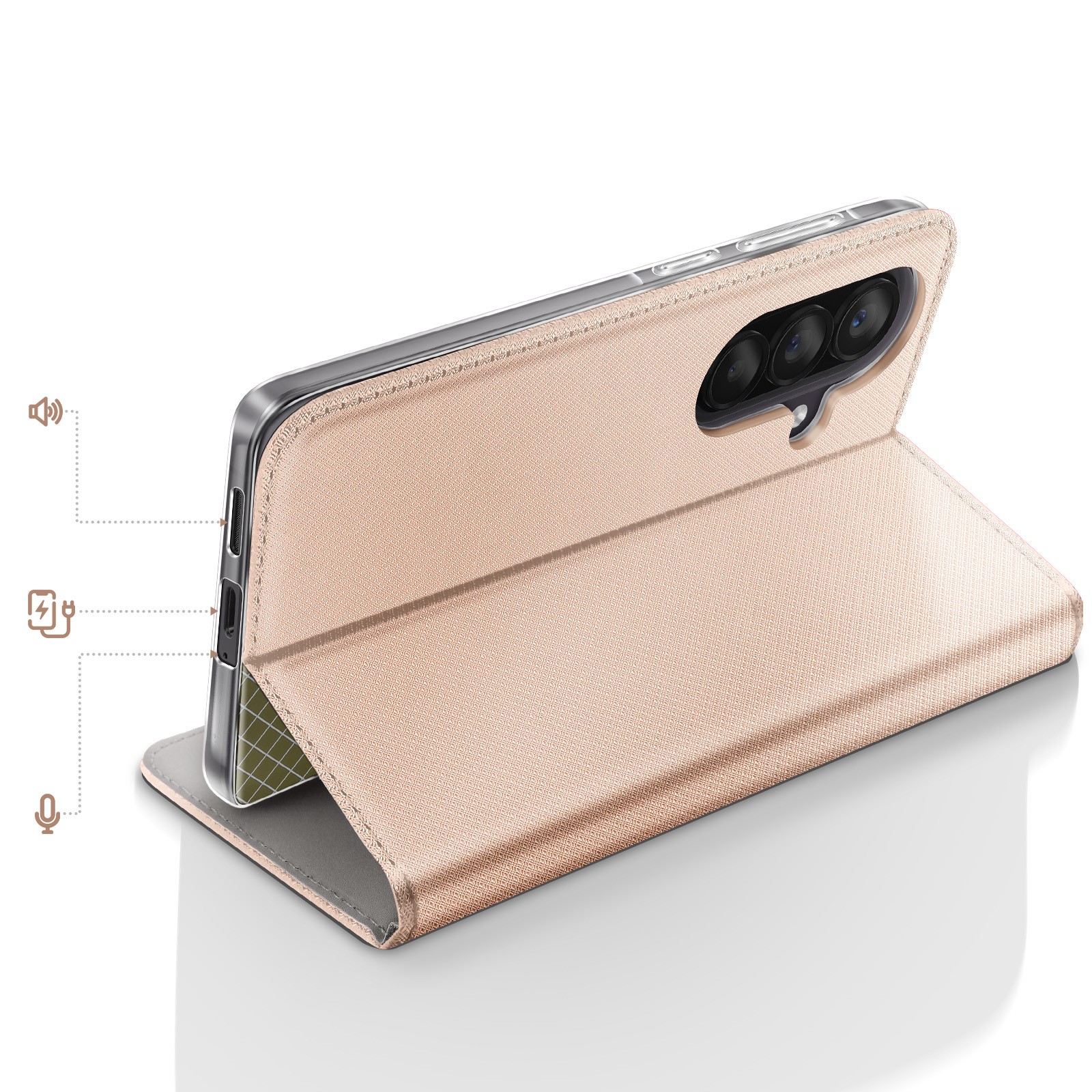 Housse Galaxy A57 Antichoc à Rabat Support et Rangement Carte