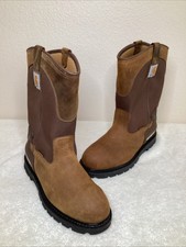 Carhartt CMP1100 Mens 11 Wide Wellington Work Boots EH ASTM Brown Leather