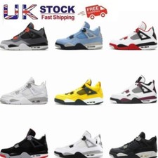 HOT-New .AJ Retro 4 Mid Military Black White Size UK Size 3-10 Gift