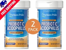 [2 pack]Puritan's Pride Probiotic Acidophilus PLUS 3 billion 100ct *EXP 12/2025*