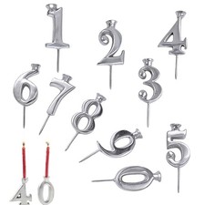 Reusable Number Birthday Candle Holder Set, Digital Birthday Cake Candle Holders