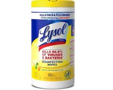 Lysol Disinfecting Wipes Bundle, 80 Count - Home Cleaning Supplies Lemon Lime