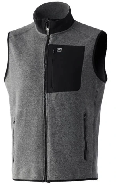 HUK Coastline Fleece Fishing Vest - Men's Large - Night Owl Grey Color - NEW!