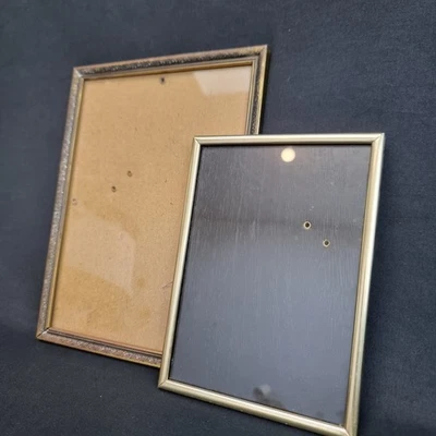 Cadre Photo Vintage Métal Doré - Lot de 2 - Style Années 60 70 - Photo 1/4