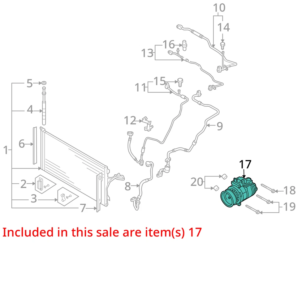 AC Compressor Fits 05-17 TOUAREG 1943295 - Imagem 3 de 4