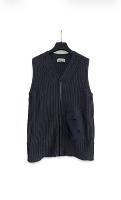 Stone Island Knit Sweater Vest Navy L Made in Italy Rare 681551501