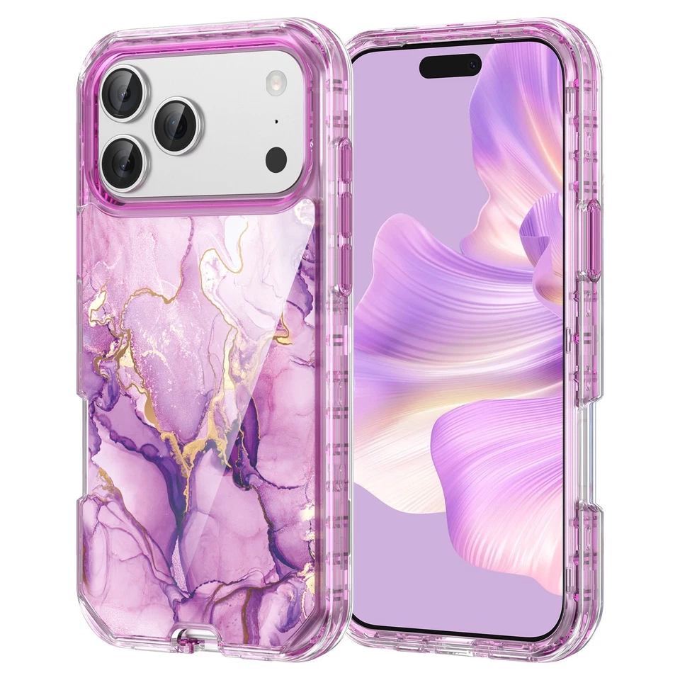 For iPhone 17 Pro Max 16 15 14 13 11 Luxury Marble Shockproof Rugged Case Cover - Image 2 of 4