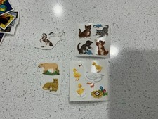 Sandylion FUZZY Stickers Mixed Lot Animals Ducks Kittens Lions Horses 14 Sticker