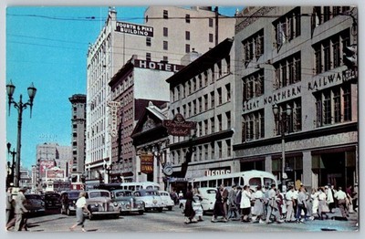 Postcard Fifth Avenue At Union Seattle Washington Coca Cola Sign Train Station