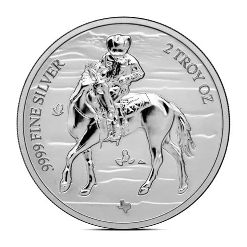 2025 2 oz Texas Mint Cowboy Silver Round (Reverse Proof)