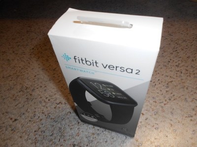 Fitbit Versa 2 Smart Watch Black Heart Rate Sleep Tracking Waterproof Metal Band