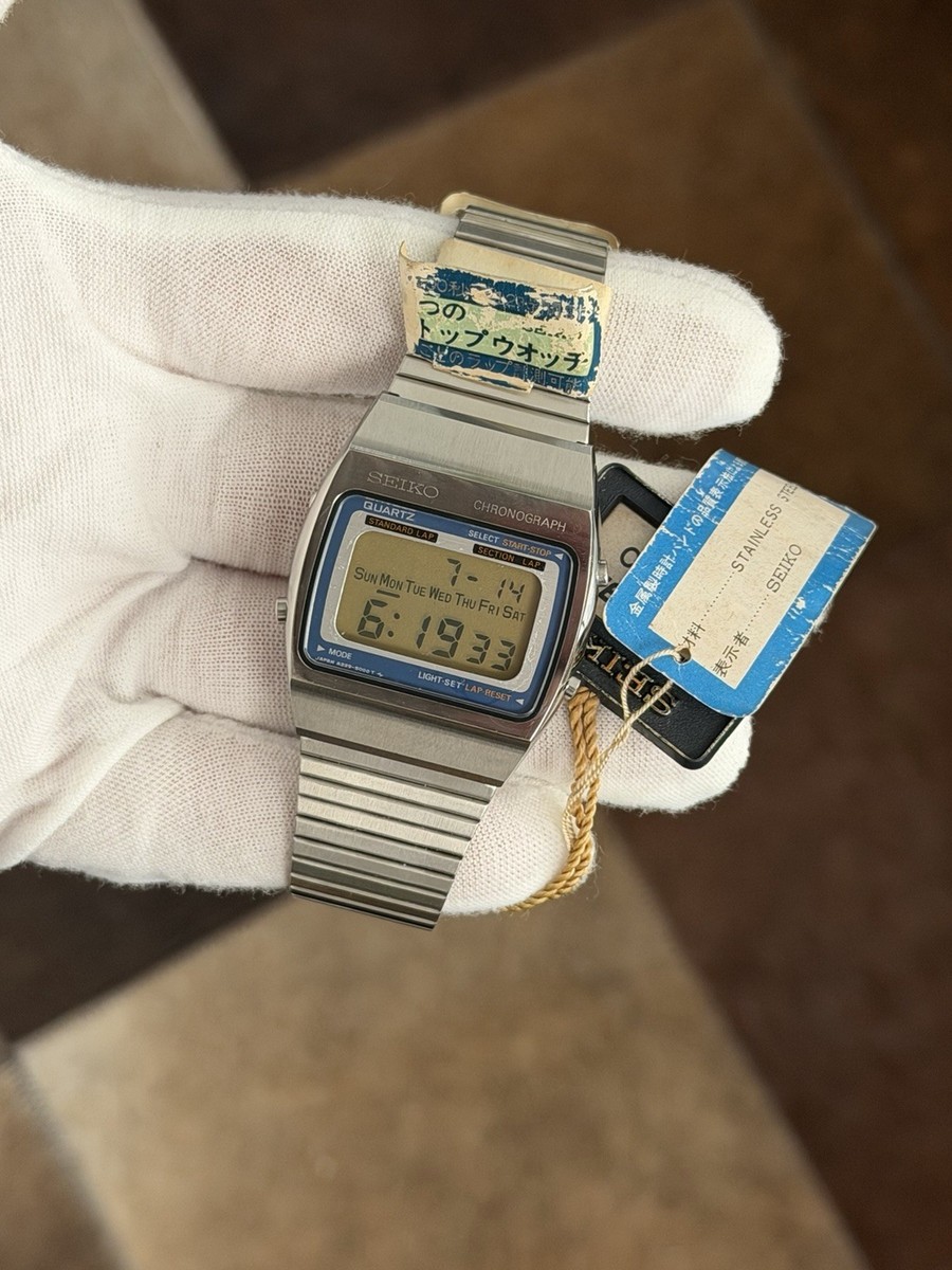 NOS Rare Vintage Seiko Chronograph A229-5000 Men's Digital Sports