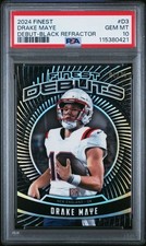 🔥🔥🔥PSA 10🔥🔥🔥2024 Finest Debut DRAKE MAYE Black Refractor /25