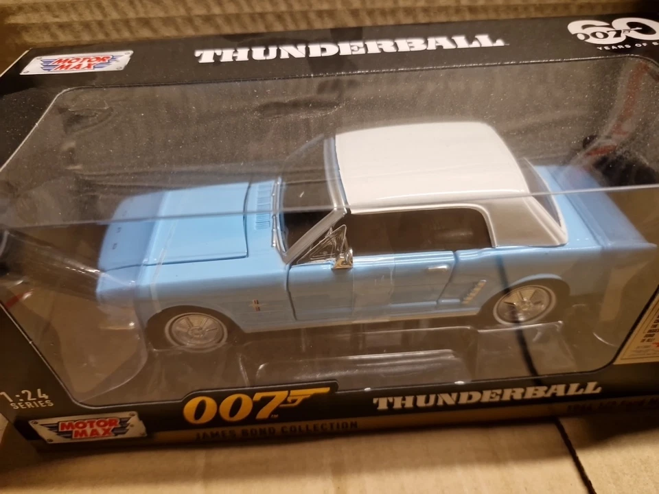 Ford Mustang coupé 1964 James Bond 007 Thunderball 1/24 Motormax Voiture 79855 - Photo 2/4