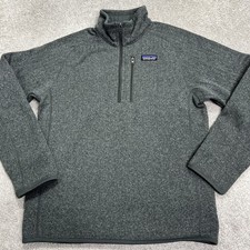 Patagonia Better Sweater Mens Small Rib-Knit 1/4 Zip Pullover Fleece Jacket Gray