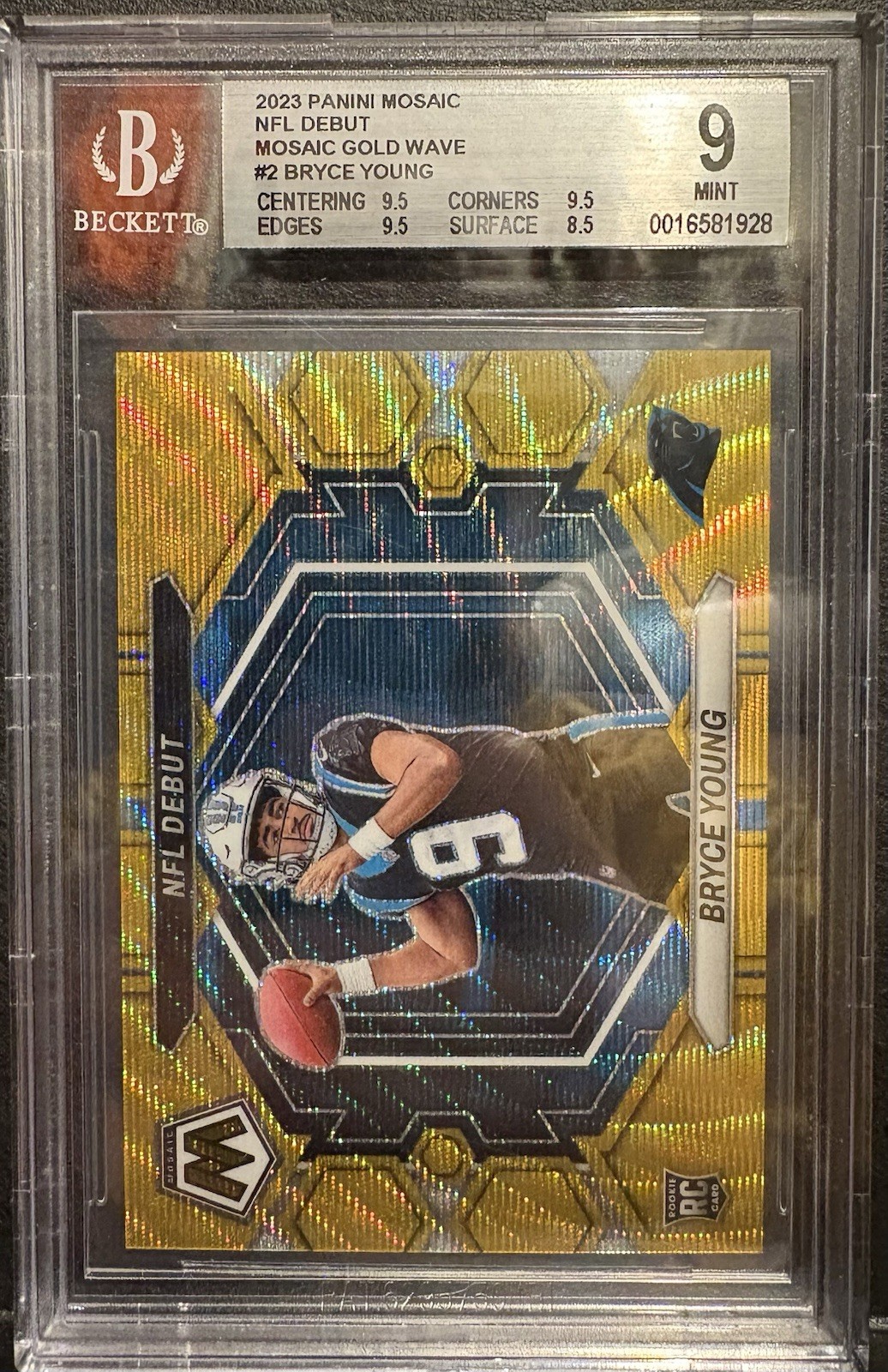 2023 Bryce Young Panini Mosaic Gold Prizm Wave Rookie  /17 #ND-2 True RC SP