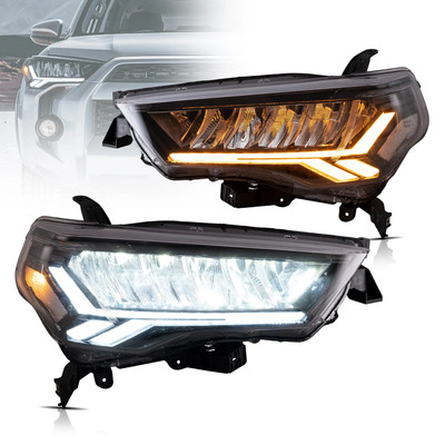 LED Projector Headlights For 2014-2024 Toyota 4Runner Black DRL w/Sequential Set