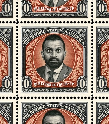 Trump / Patel - The Director of Cover-Ups (Artistamp, Faux Postage, Cinderella) - Image 1 of 3