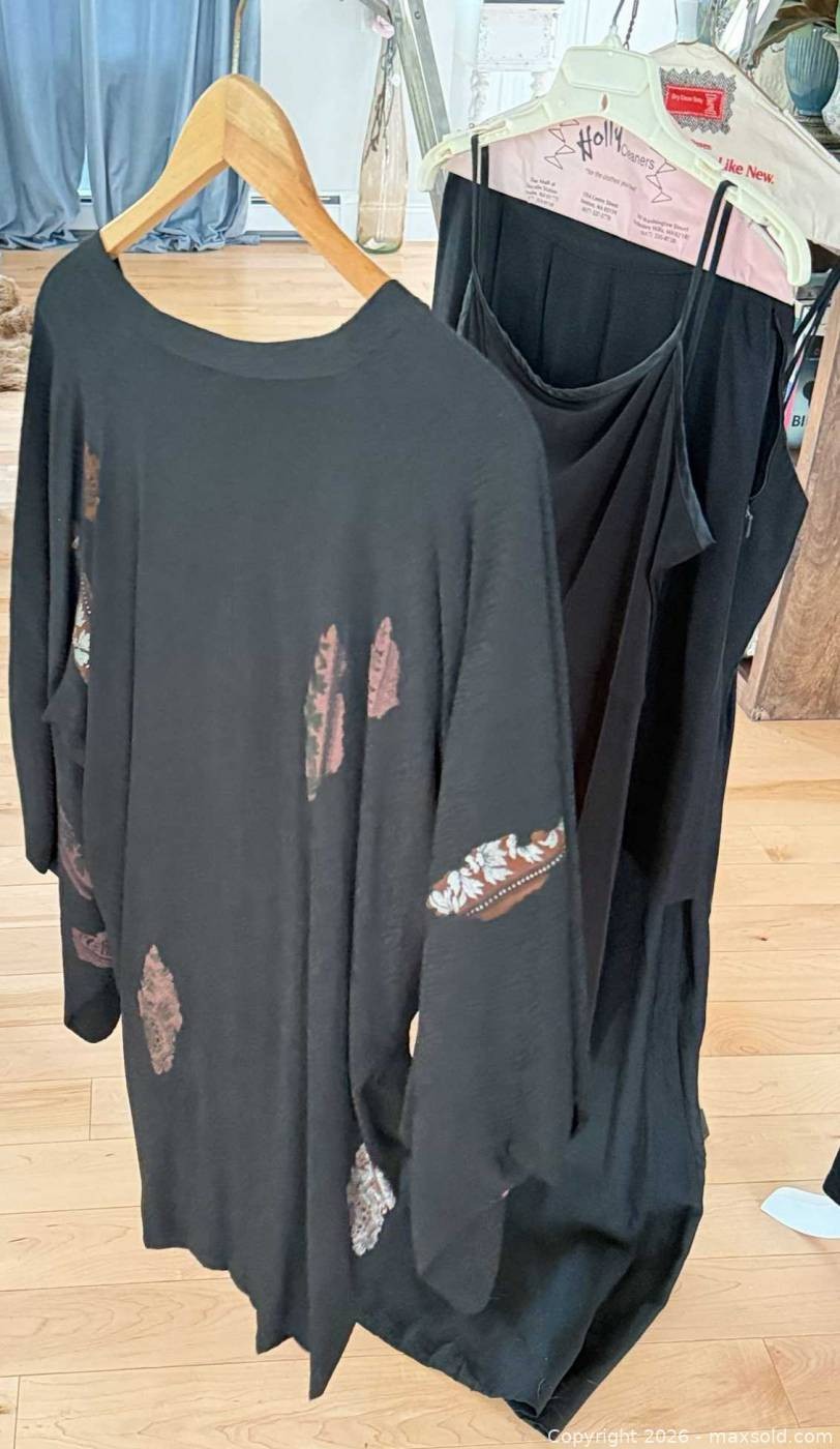 Vintage Black Wardrobe Lot Mr Mort Maxi Dress + Dress + Cami + Knit AS-IS 44 image 6