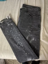 PRPS Paint Splatter Pattern Skinny Jeans Black Size 34 Men’s Denim Distressed