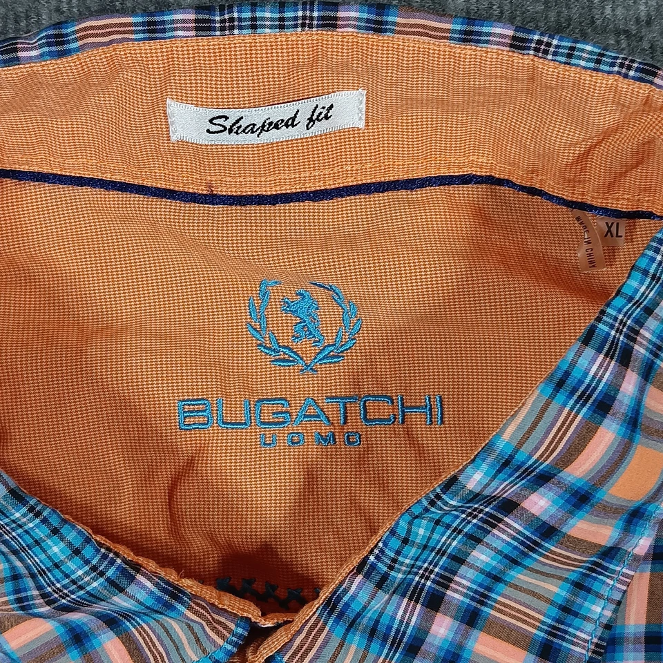 Bugatchi Uomo Shirt Mens XL Plaid Shaped Fit Long Sleeve Dress Button Up - Image 3 of 4