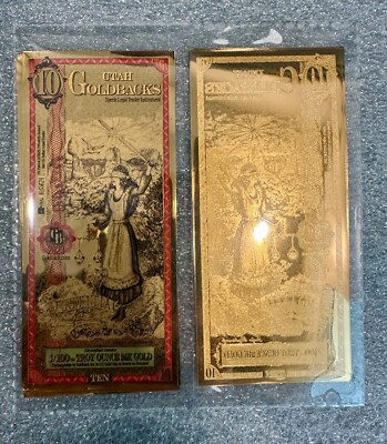 Lot Of 25 Wyoming Goldback Aurum Notes - 24K Gold Foil, 1/1000th