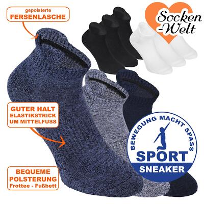 12 - 24 Paar Apollo Sport-Sneakersocken mit Frotteesohle und viel Baumwolle