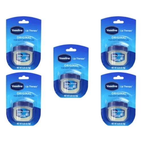 5 Pack Vaseline Original Lip Therapy For Soft Smooth Lips 0.25Oz Each - Picture 1 of 3