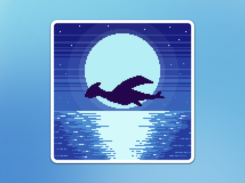 Lugia Full Moon Sticker - Pixel Art Pokemon Stickers - Water Resistant Vinyl - Picture 7 of 9