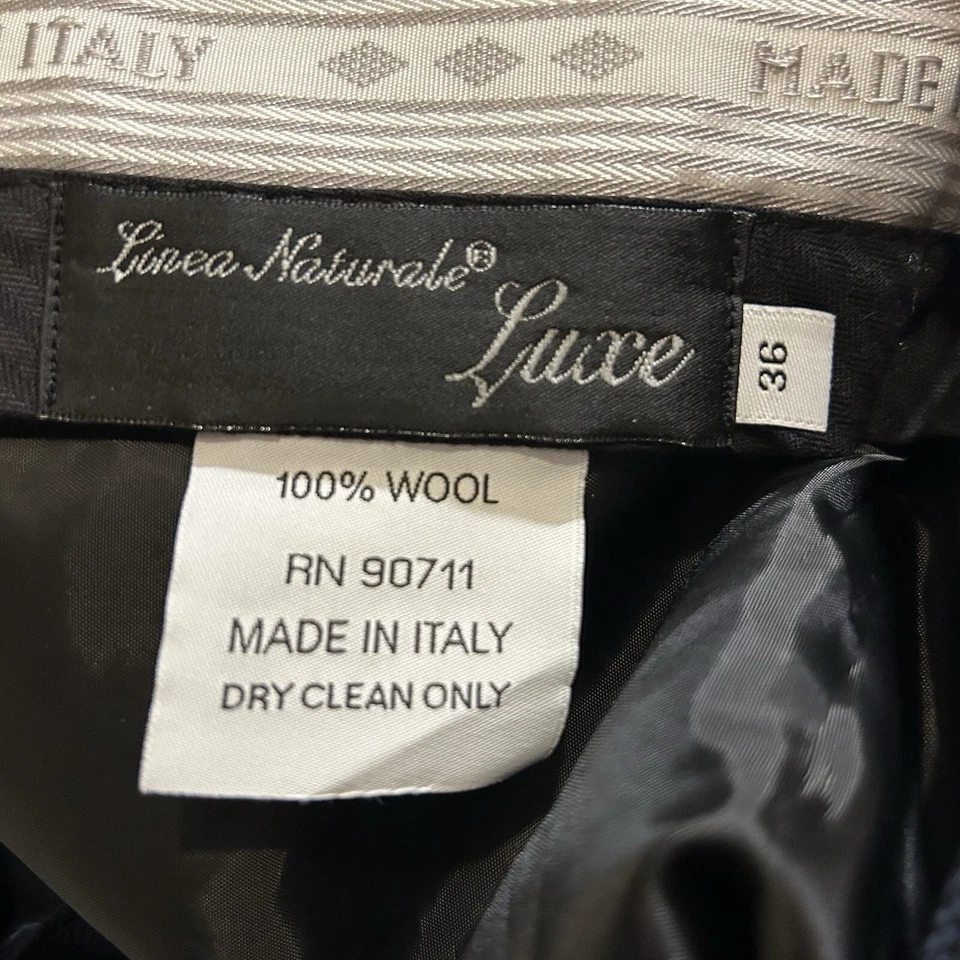 Pantalones de vestir Linea Naturale Luxe para hombre talla 36 azul negro pantalones sin dobladillo nuevos con etiquetas Foto 3 de 4