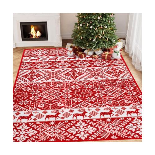 Christmas Vintage Large Area Rug 6x9 Living Room Rug Machine Washable Rugs Lo... - Picture 4 of 8