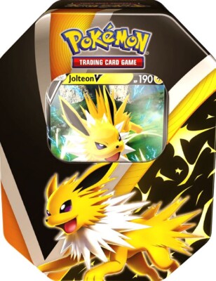 Pokemon TCG Eevee Evolutions Jolteon V Tin Set [4 Booster Packs