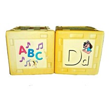 2 Leap Frog Phonics Railroad REPLACEMENT ALPHABET BLOCKS Yellowed White