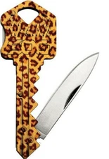Leopard Cheetah Folding Key Chain Mini Purse Pocket Knife Lockback Blade Womens